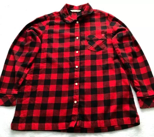 Vintage Woolrich Womens Plaid Flannel Button-Up Shirt Sz L Red/Black Long Sleeve