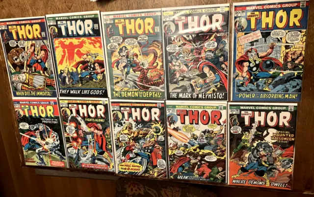 VINTAGE MIGHTY THOR COMIC BOOKS Lot of 23 - 1960s and 1970s  #141-219 Mid-Grade