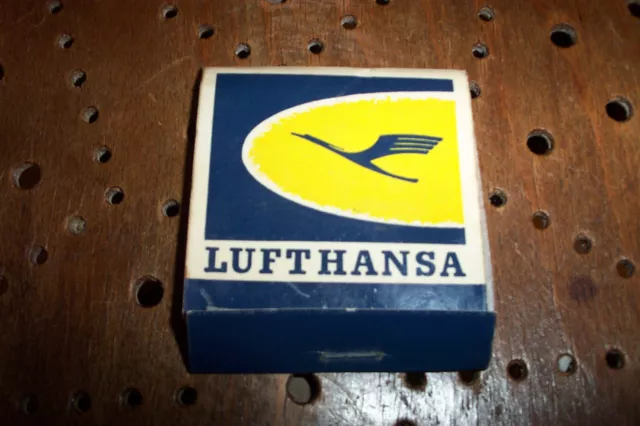 altes werbegeschenk Lufthansa pergamentpapier papier zündholz heft kranich werbu