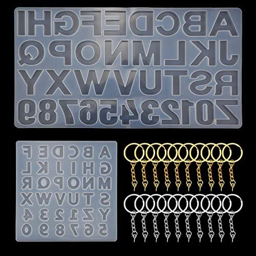 burkfeeg Epoxidharz Formen, Letter & Number Epoxy Gussform Set Anzahl Schmuck