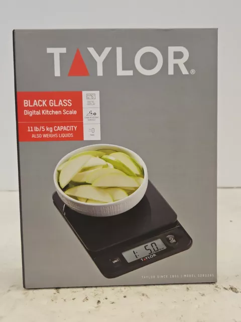 Taylor Digital Black Glass Top Food Scale 11Lb