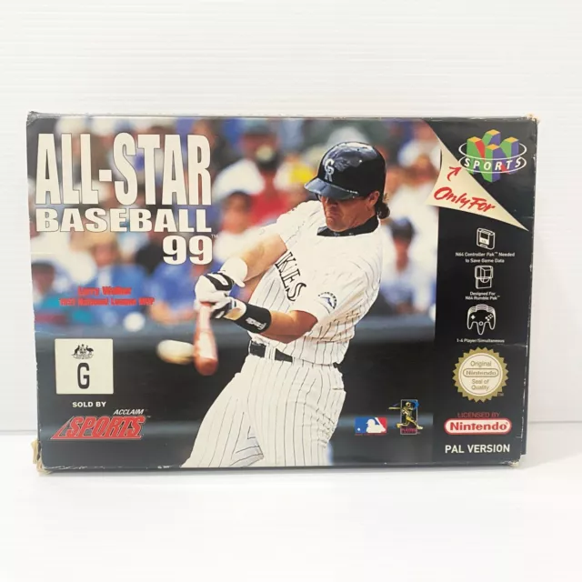 All-Star Baseball 99 + Box & Manual - Nintendo 64 N64 - Tested & Working