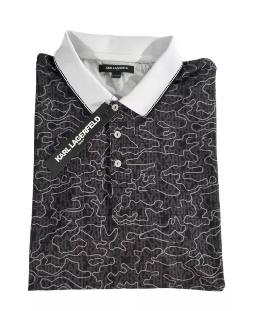 KARL LAGERFELD BROWN/WHITE/CAMO Polo Shirt Men's Size XL New $59.99 ...