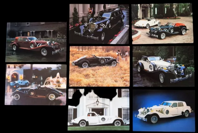 8x EXCALIBUR Phaeton Roadster Touring Sedan originale Karten Sheet Sammlung 57