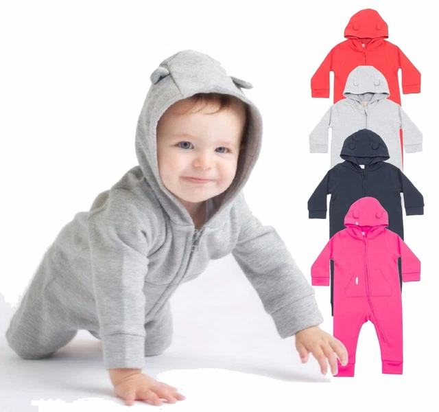 Bébés Bébé Garçons Filles Polaire Body Barboteuse Jeu Corps Jump Suit Avec Hotte