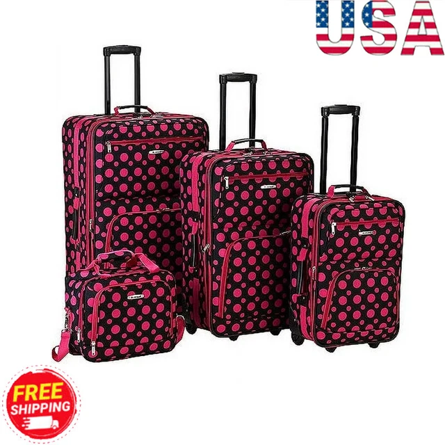 4 Pc Softside Expandable Luggage Set Carry On Suitcase Wheels Lightweight Travel