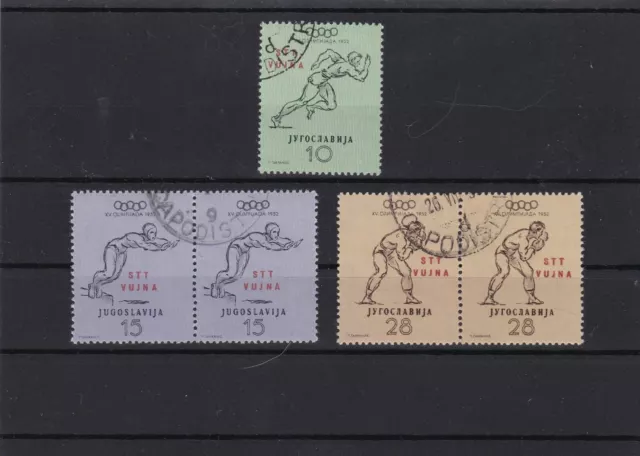trieste zone b 1958 olympic games used stamp ref 6895