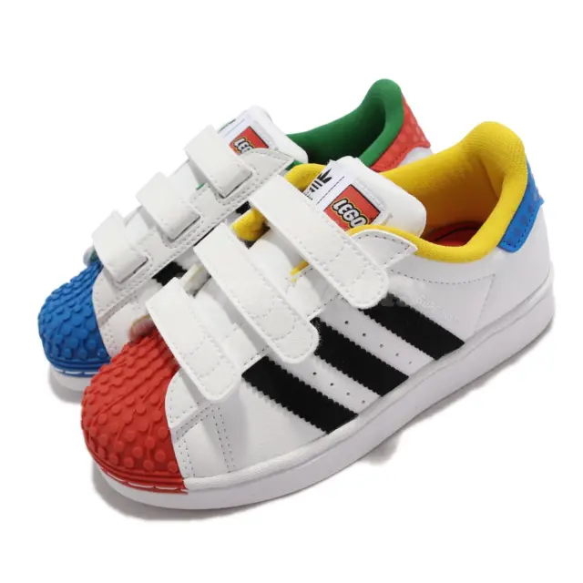 adidas Originals Superstar CF C LEGO White Black Kids Preschool Casual H03963