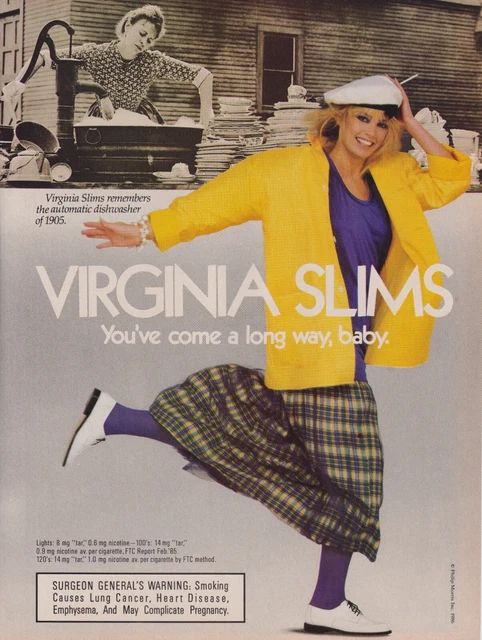VIRGINIA SLIMS CIGARETTES Vintage 1986 Print Ad Page Kelly Emberg