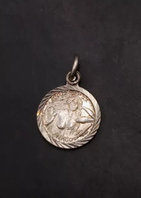 Small old  English Silver Nude Lady Virgo Pendant/Charm . Astrology Zodiac Sign