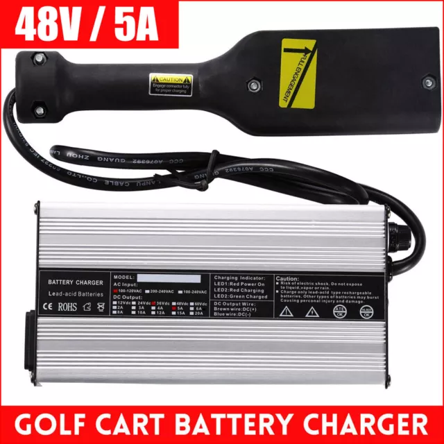 48 Volt 48V/5A Golf Cart Battery Charger for EzGo TXT Medalist Club Car D-Plug