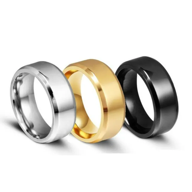 Fashion 6MM/8MM Stainless Steel Rings for Men Band Titanium Jewelry Size 5-12