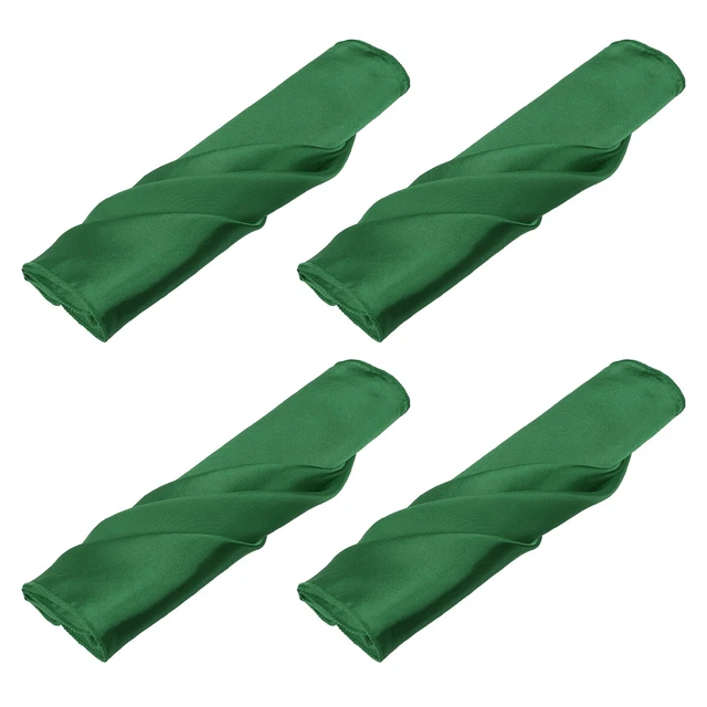 12pcs Green Satin Table Napkins Polyester Square Bright Table Napkin 20×20 Inch
