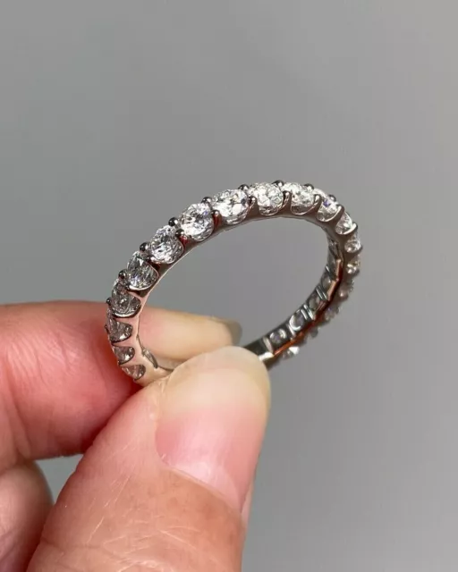 1.08 Ct Round Cut Lab Created Diamond Eternity Band Solid 14K GOLD All Sizes