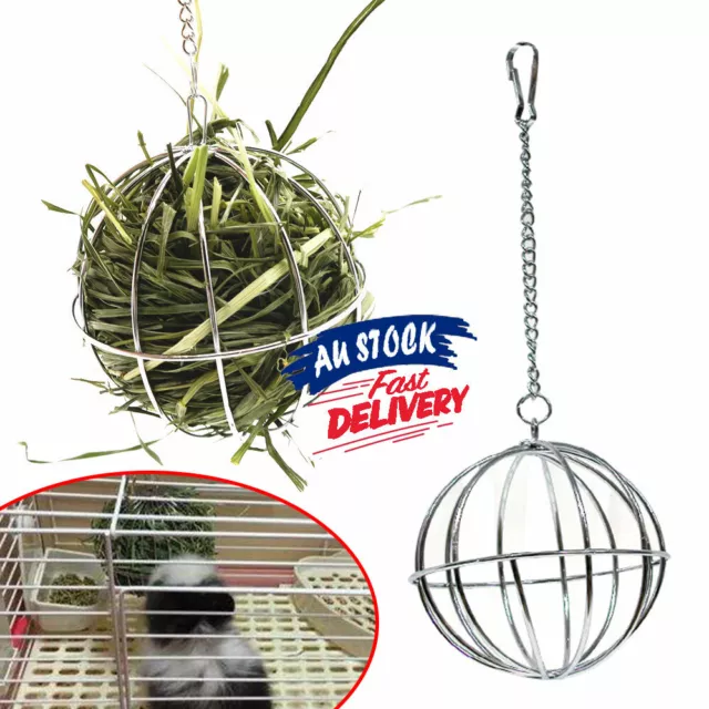 Hay Pig Hamster Rat Hanging Ball Toy Sphere Feed Dispenser Rabbit Pet Feeder