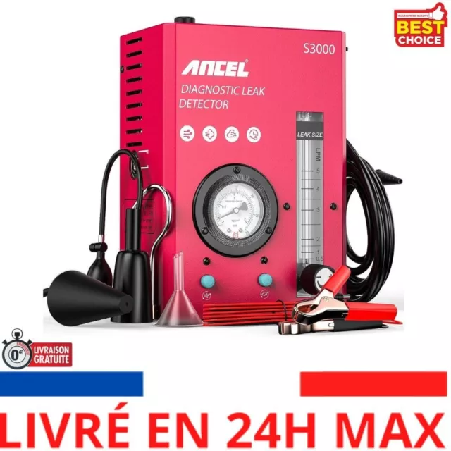 ANCEL S3000 Détecteur de Fuite de Fumée de Carburant Système EVAP, Voiture 12V T