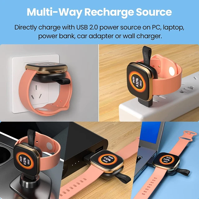 2Pack Portable Charger for Fitbit Sense 2 Versa 3 4 High Speed Charging Dock US
