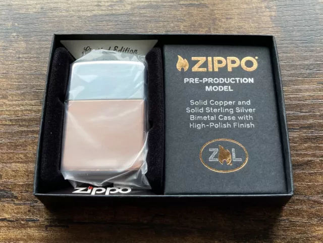 Zippo Lighter 2023 Bi Metal Solid Copper Sterling Silver Limited Edition
