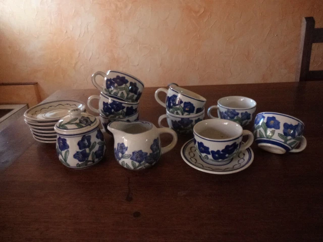Set De Tasses à Café Vintage Mitterteich - Fleurs Orange - Occasion Mais Fonctionnel