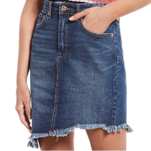 NWT Ella Moss "Edmond" High Rise Five Pocket Cotton Denim Mini Skirt 28