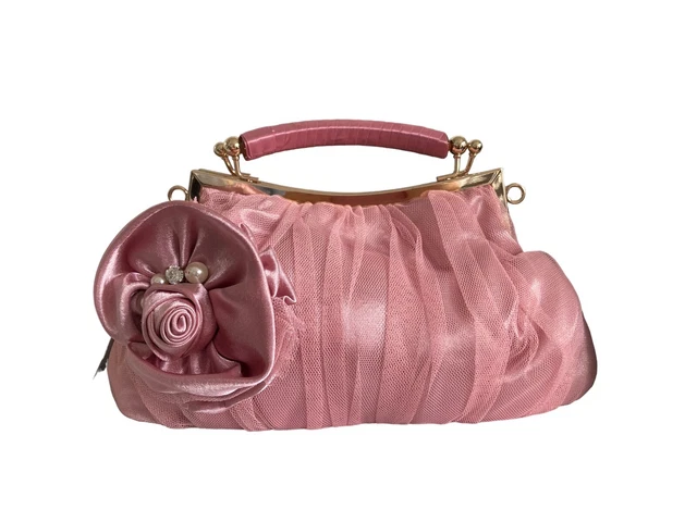 Flower corsage Party Bag  2Way axes Femme  Shoulder Bag Pink color bag kawaii