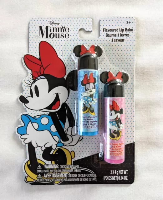 Disney Minnie Mouse Lip Balm Cotton Candy and Blueberry Flavored 2 pack
