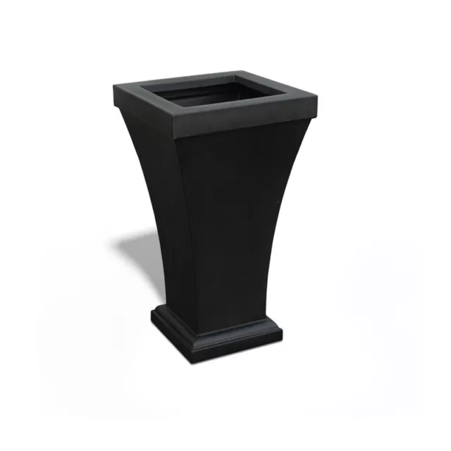 Mayne Bordeaux 28" Tall Weatherproof Modern Plastic Planter in Black