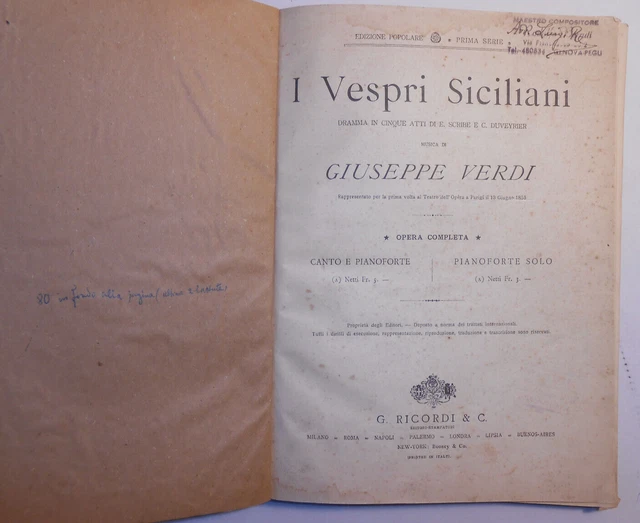 Come Si Recitano I Vespri I VESPRI SICILIANI - G.VERDI Opera Completa Canto/pianoforte - ANTICO