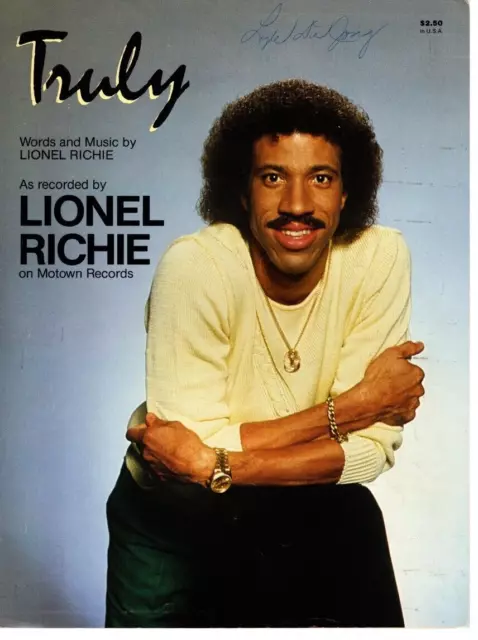 Sheet Music Truly Lionel Richie 1982 Cherry Lane Music Co.