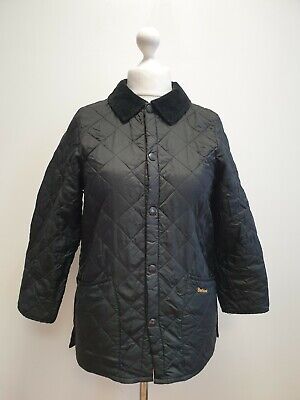 Ff436 Boys Barbour Liddlesdale Black Quilted Country Jacket Age Large 12-13
