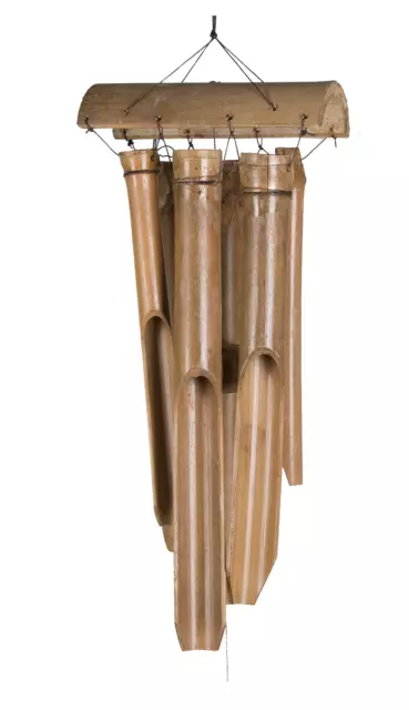 Windspiel L Bambus mit 6 Klangröhren Gartendeko Klangspiel Türglocke Feng Shui