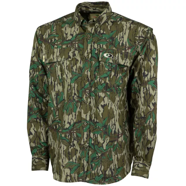 Mossy Oak Men's Camo Tibbee Technical Hunt Shirt, Button Up Camo Shirt for Men