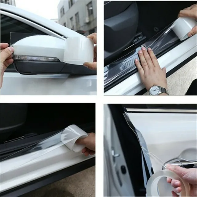 8 pcs Film Autocollant Poignée Portière Voiture, fibre de carbone films de  protection pour poignée de porte de voiture,Film Protecteur de Poignée de