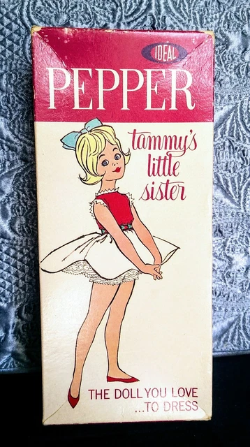 Vintage 1960's Ideal Tammy Family Sister Pepper Doll in ORIGINAL BOX Blonde CUTE