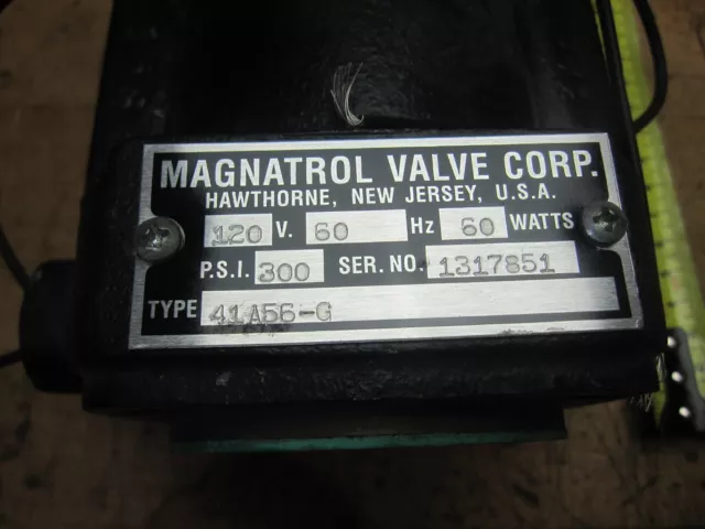 Magnatrol Valve Corp 41A56-G 300 P.S.I. 120V 60W gas solenoid valve for 1-1/2"