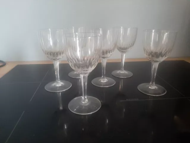 Série de 6 anciens verres à Porto vin blanc cristal No Baccarat St Louis