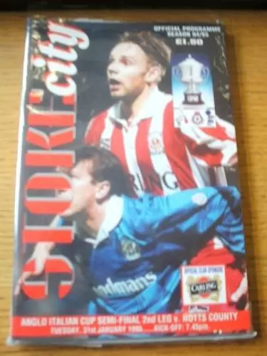31/01/1995 Anglo-Italian Cup Semi-Final: Stoke City v Notts County  . No obvious