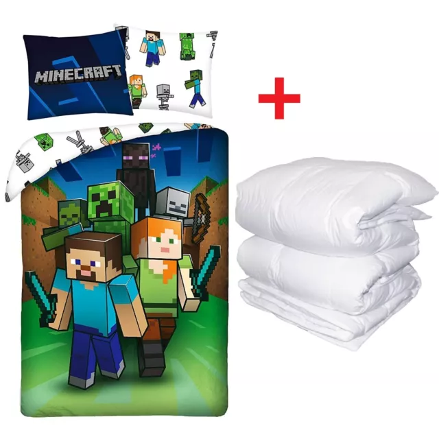 MINECRAFT Complete Lit Simple Housse de Couette Avec Duvet Hivernal