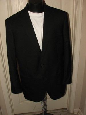 J Hilburn Men's Super 150'S Wool  Black 2 Button Blazer 50 R #3