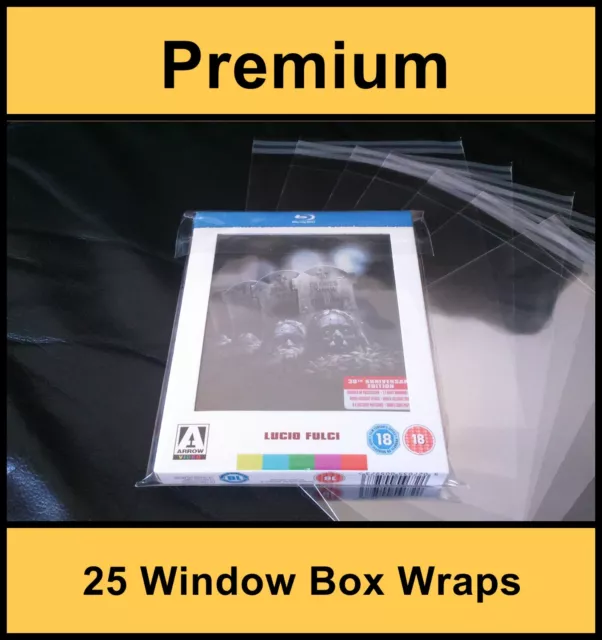 Arrow Video Blu-Ray Window Box Protective Wraps / Sleeves (Pack of 25)