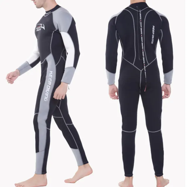 3mm Neoprene Men Full Body Wetsuit Super Stretch Scuba Diving Swimming Warm Suit