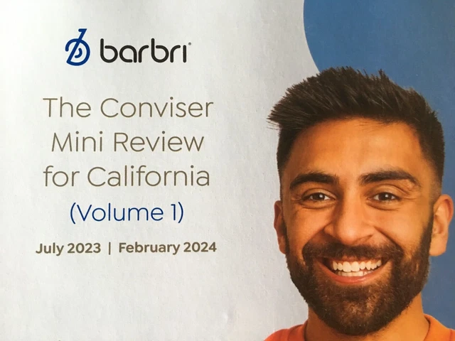 RARE 2023 ~ 2024 Barbri Bar Exam CONVISER Mini Review For CALIFORNIA