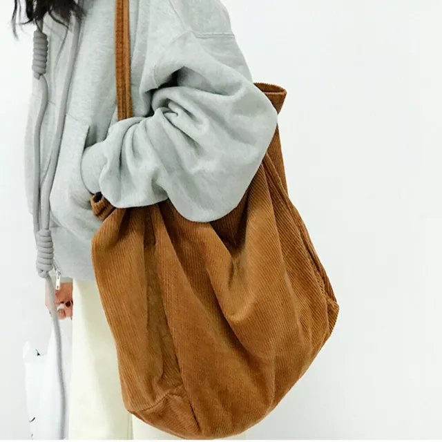 Korean Style Women Corduroy Shoulder Shopping Bag Tote Bags Purse Casual Handbag 3