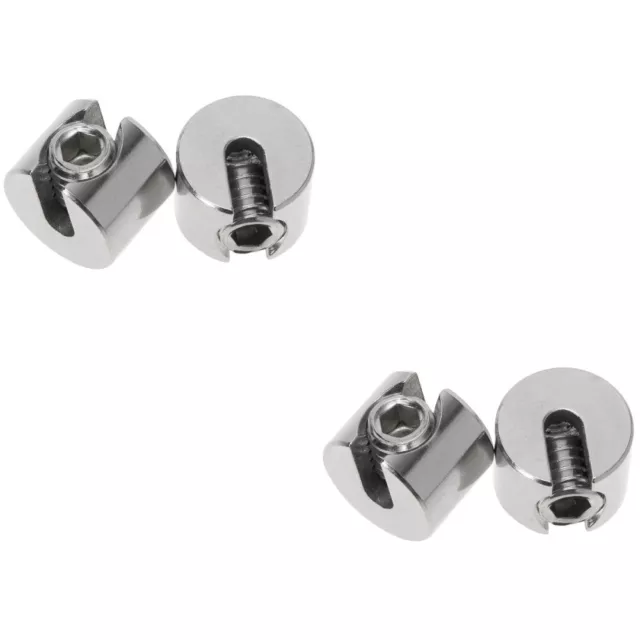 4 Pcs Clamp for Wire Rope Grip Cord Holder Clips Metal Stainless Steel