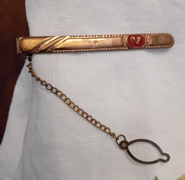 Ancienne Pince à Cravate Art Déco – Plaqué Or 18 Carats 750 – Créateur