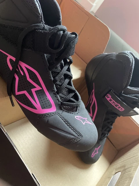 Scarpe Alpinestars Kart Tech-1 K Shoe Auto Motorsport Nero / Pink . Limited Ed.