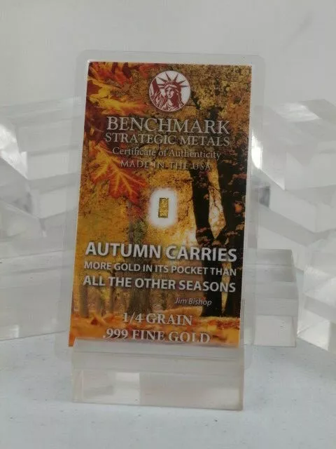 Autumn Card 1/60 Gram Pure Gold 999 Fine Benchmark Fractional Bullion