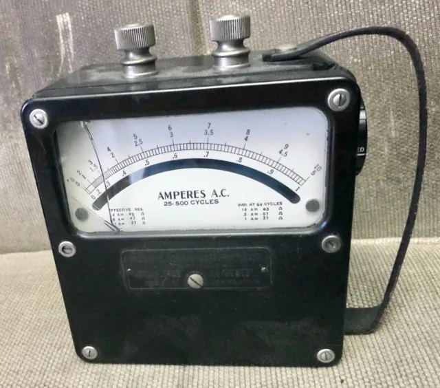 Vintage Weston Electrical Instrument AC Amperes Zero Corrector Meter Model 433