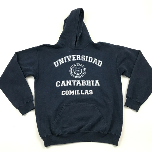 Universidad Maglione Felpa con Cappuccio Ragazzi Taglia XL Blu Bianco Pullover