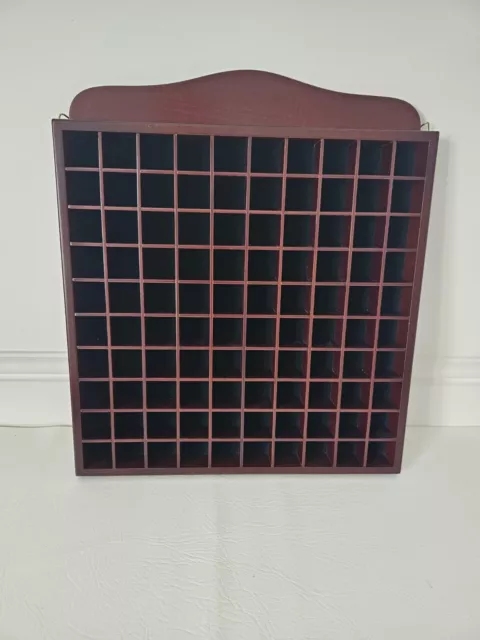 Thimble Rack Display Case Dark Wood 100 Spaces Thimble Rack Wall Hanging